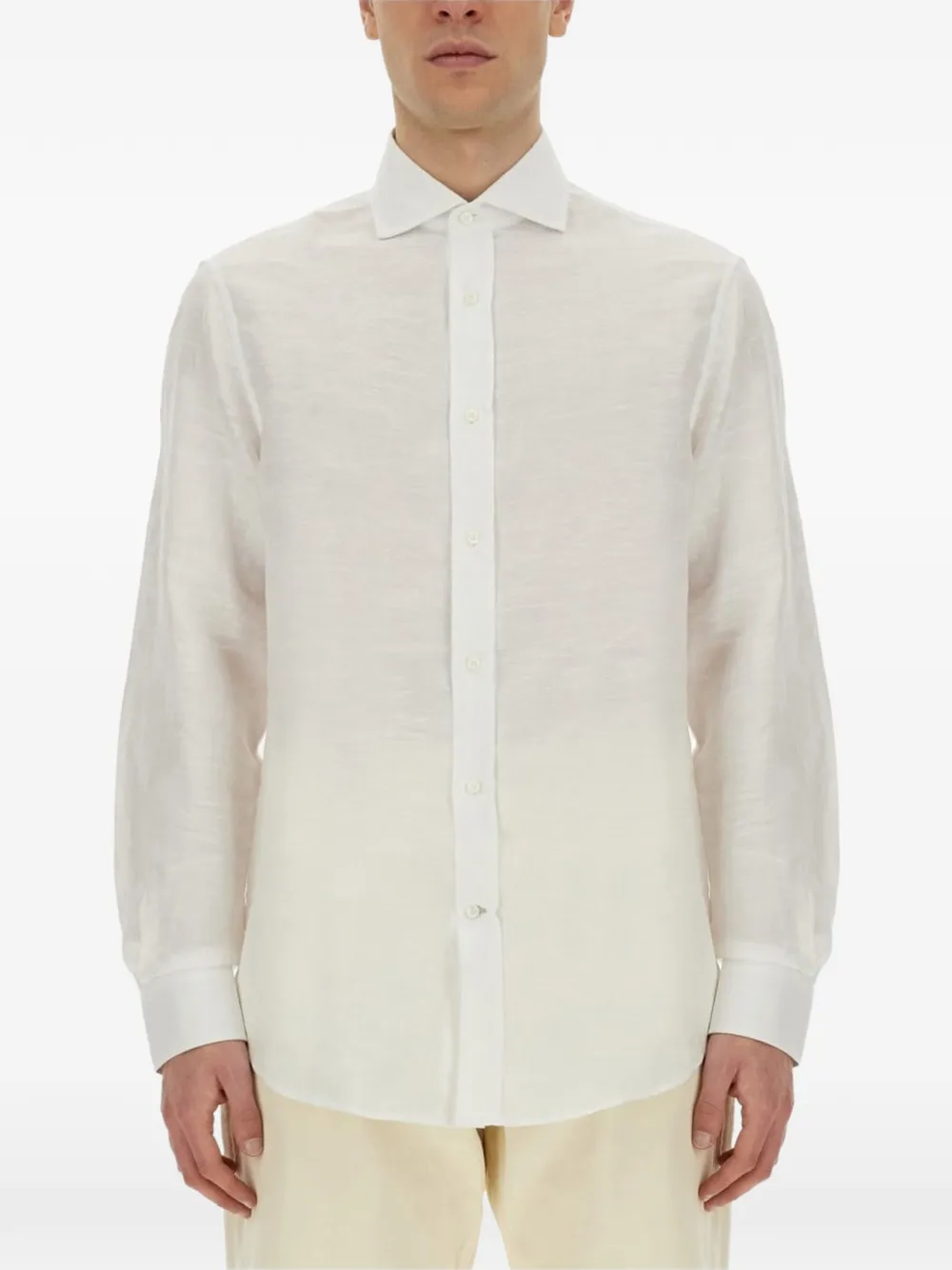 Brunello Cucinelli long-sleeve linen shirt - Bianco