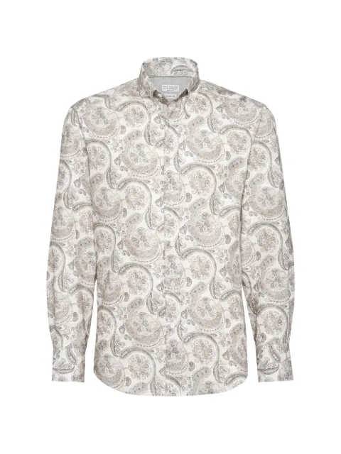 Brunello Cucinelli paisley-print cotton shirt