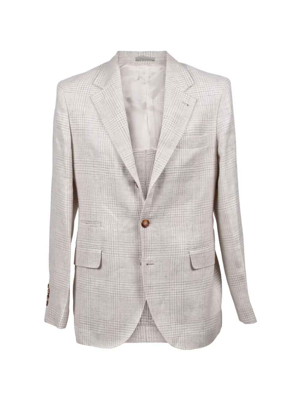 Brunello Cucinelli check-pattern blazer - Neutrals