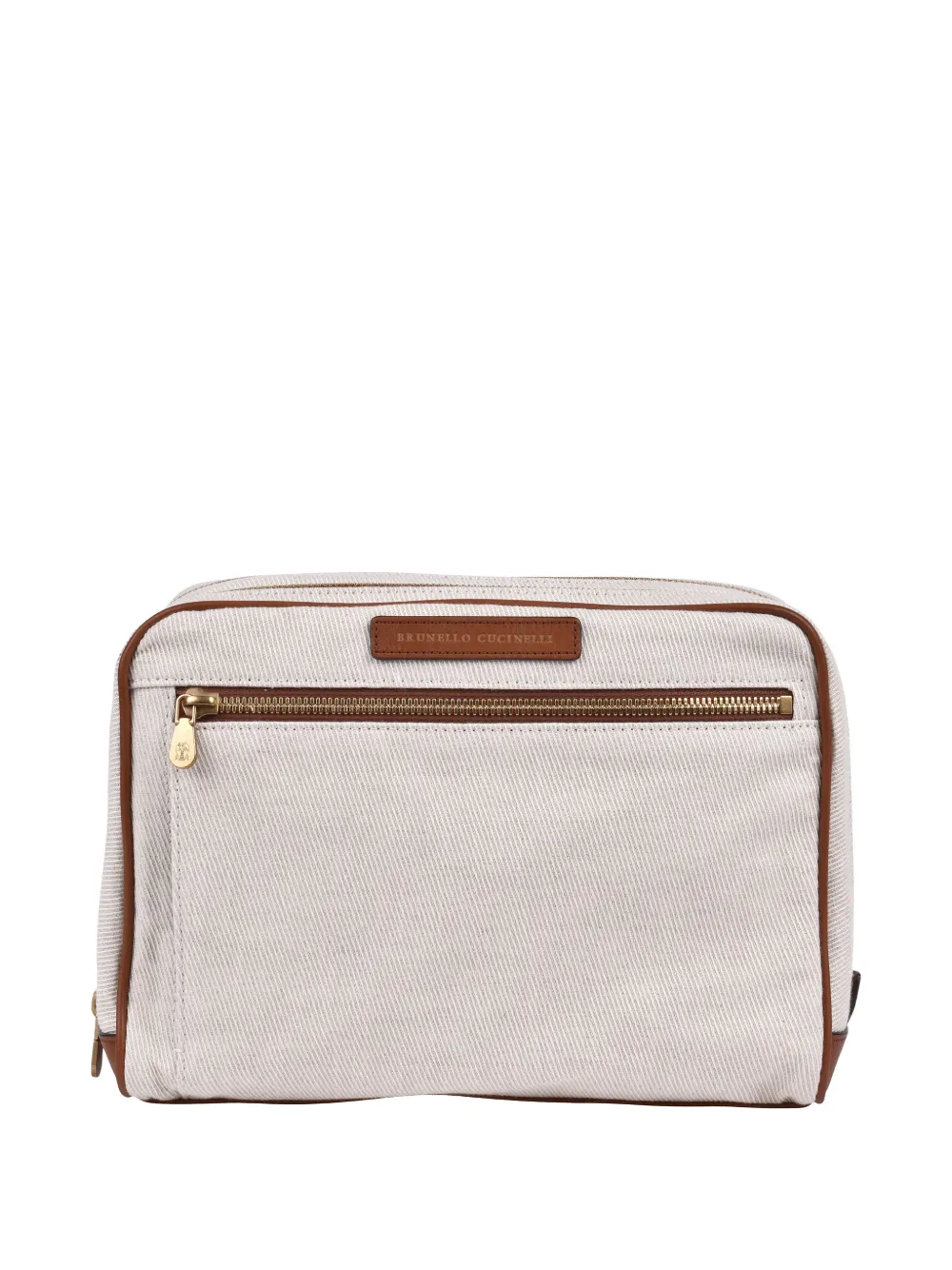 Brunello Cucinelli two-tone wash bag - Nude