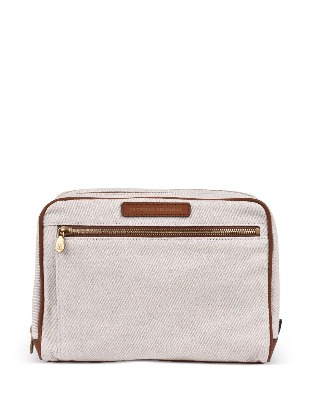 Brunello Cucinelli two-tone wash bag - Nude