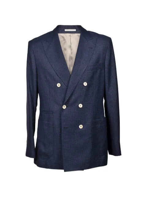 Brunello Cucinelli houndstoothmønstret dobbeltradet blazer