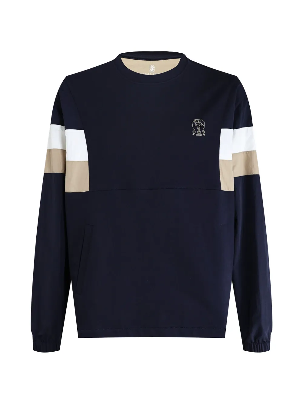 Brunello Cucinelli colour-block long-sleeve sweatshirt - Blu