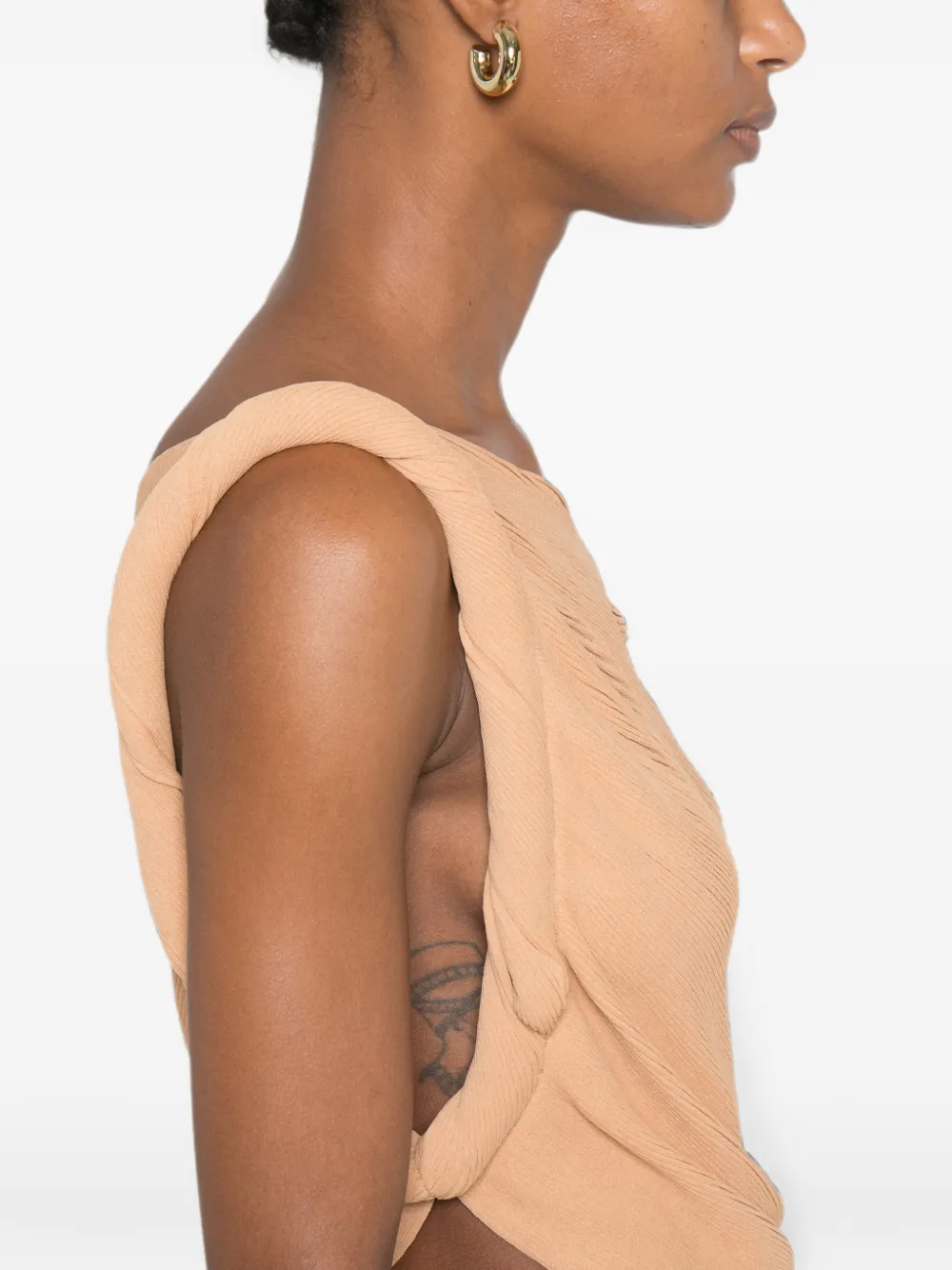 Alberta Ferretti Asymmetrische top Beige