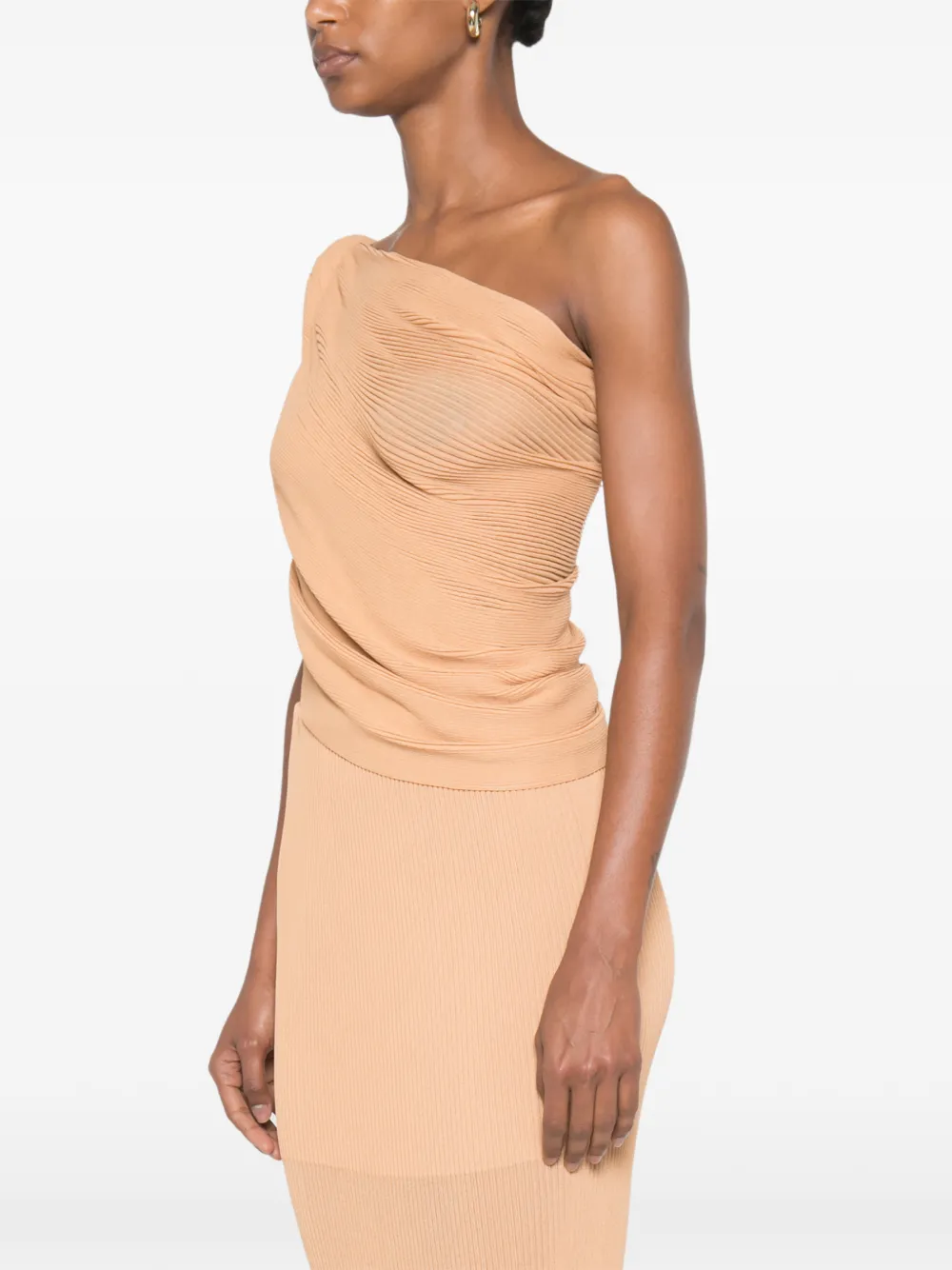 Alberta Ferretti Asymmetrische top Beige