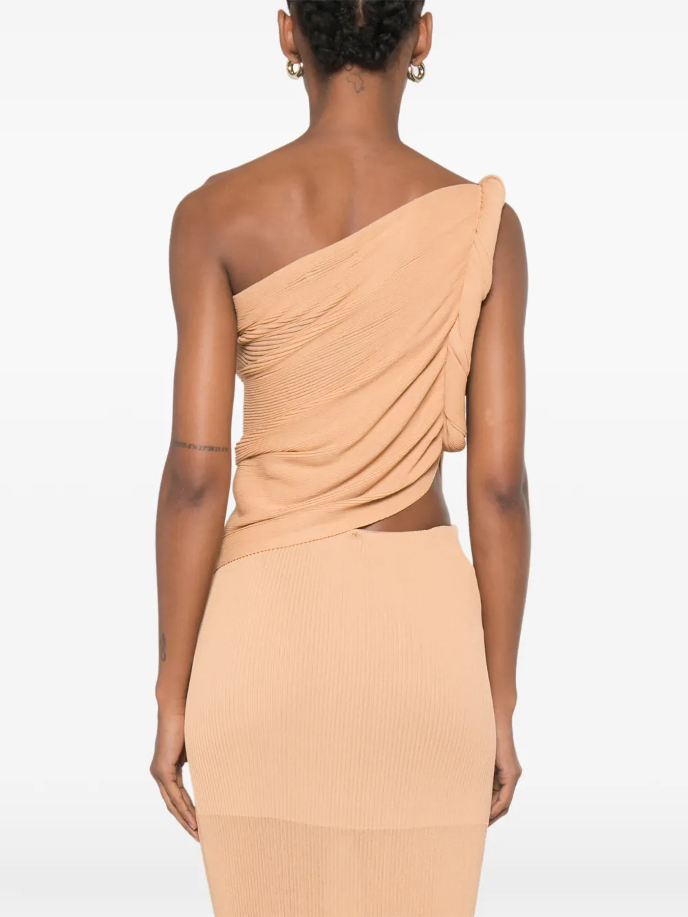 Alberta Ferretti Asymmetrische top Beige