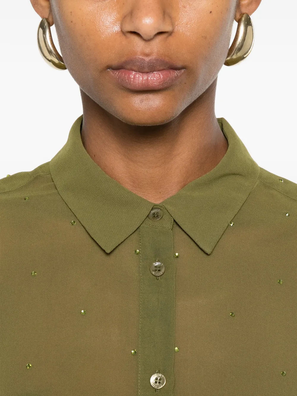MC2 Saint Barth Brigitte blouse verfraaid met stras Groen