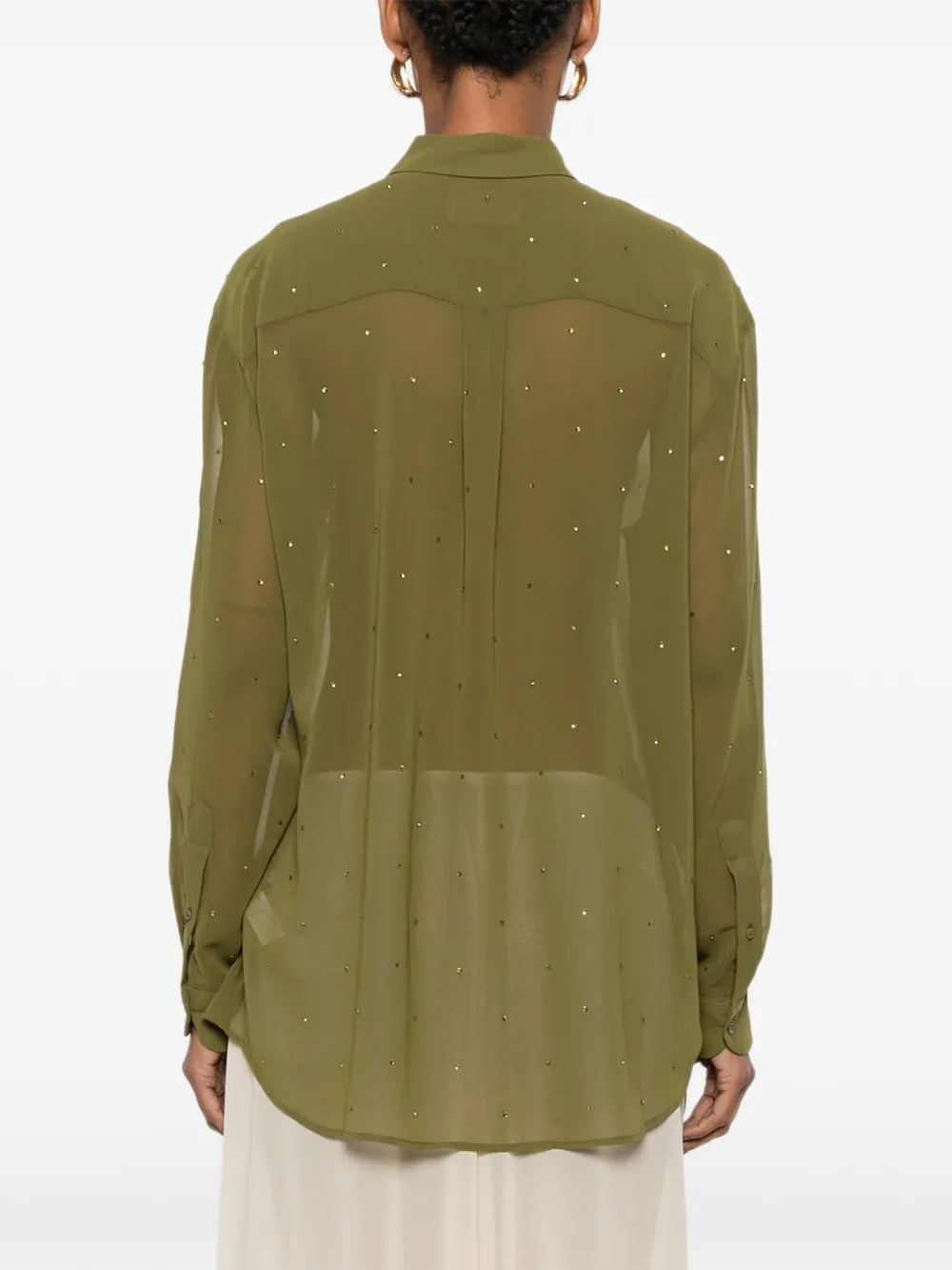 MC2 Saint Barth Brigitte blouse verfraaid met stras Groen