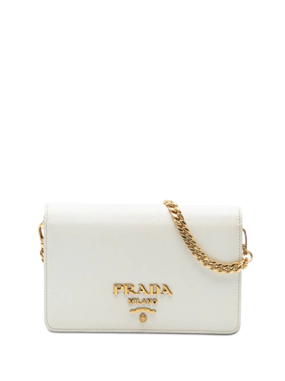 Prada Pre-Owned 2013-2026 Saffiano Wallet on Chain crossbody bag - Bianco