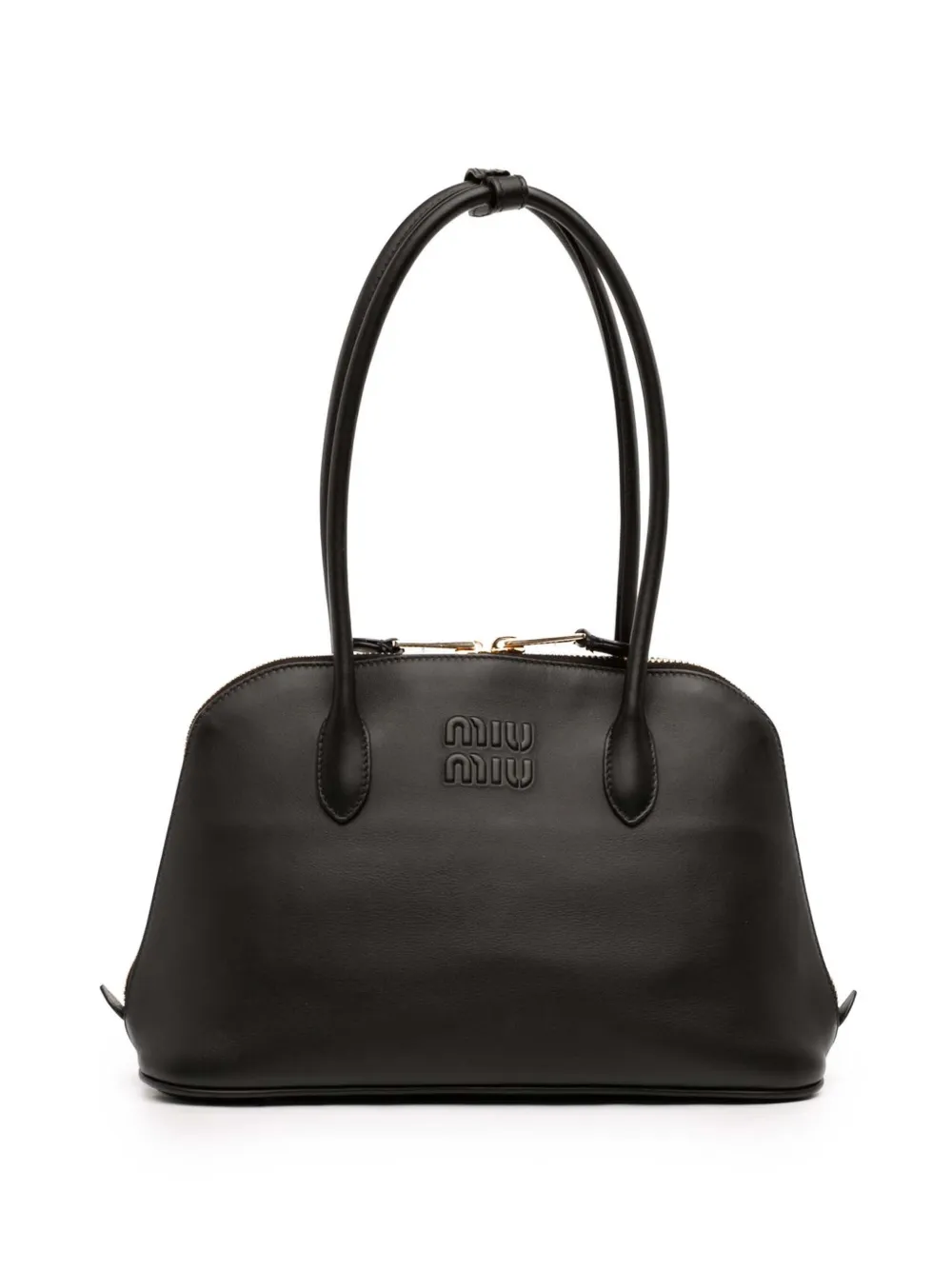 Miu Miu Pre-Owned 2010-2026 Softy Calfskin Embossed Logo shoulder bag - Nero