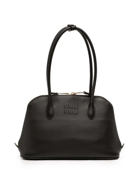 Miu Miu Pre-Owned 2010-2026 소프티 카프스킨 엠보스드 로고 숄더 백