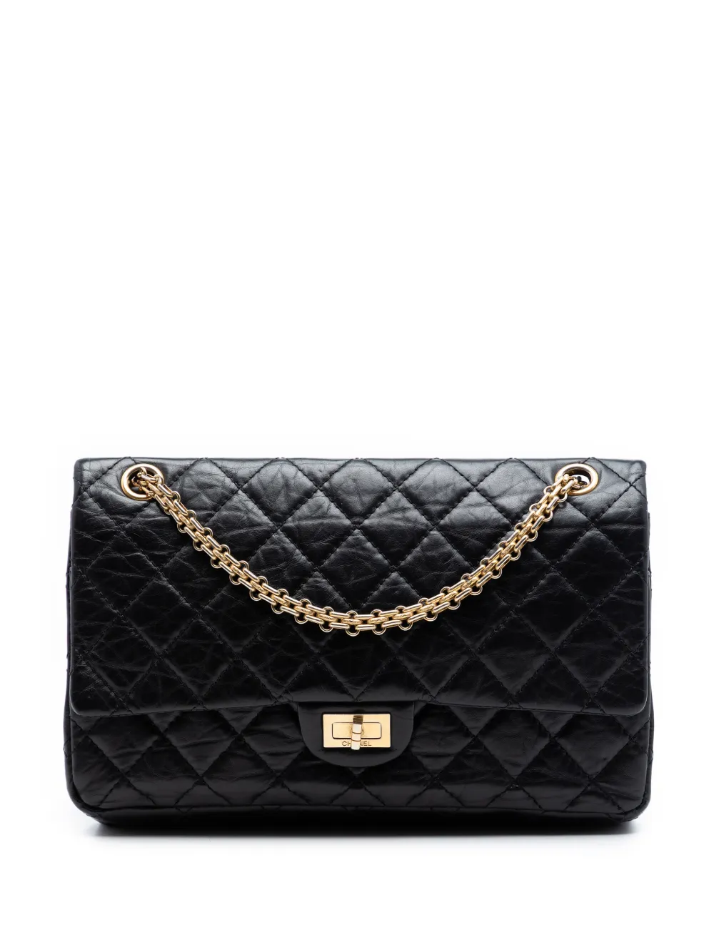 CHANEL Pre-Owned 2009-2010 Quilted Aged Calfskin Reissue 2.55 Double Flap 226 shoulder bag - Schwarz