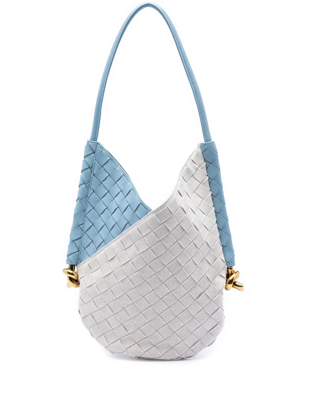 Bottega Veneta Pre-Owned 2012-2026 Small Nappa and Canvas Intrecciato Solstice shoulder bag - Blue