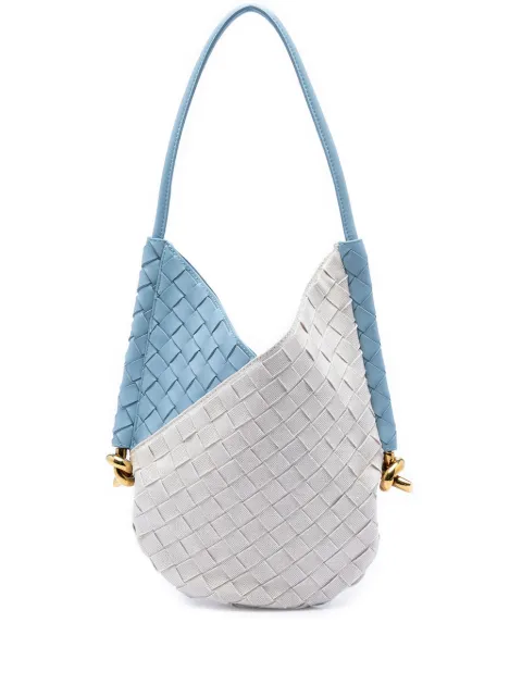 Bottega Veneta Pre-Owned 2021-2026 kleine Intrecciato Solstice Schultertasche aus Nappaleder und Canvas