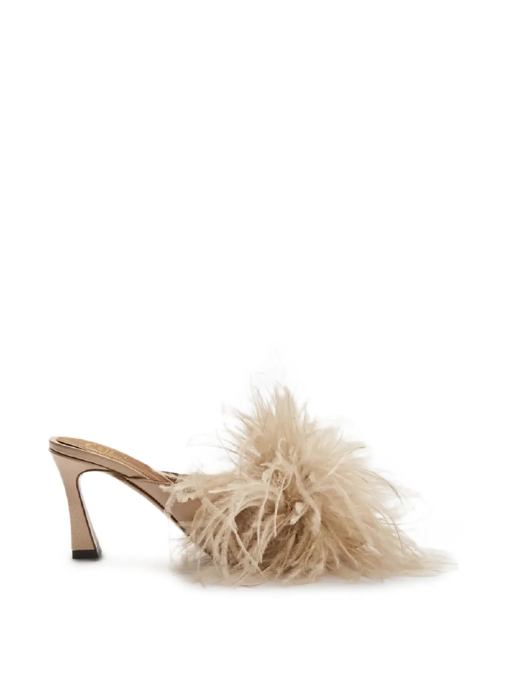 ATP Atelier Ziano ostrich-feather slides Beige