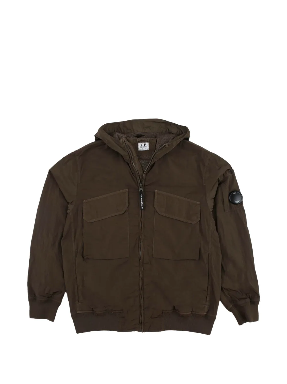 C.p. Company Kids' Lens-detail Hooded Jacket In Black