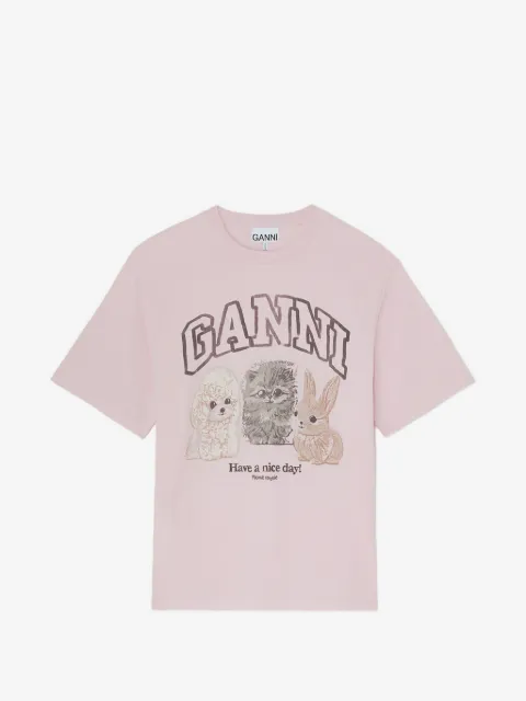 GANNI T-shirt with animals
