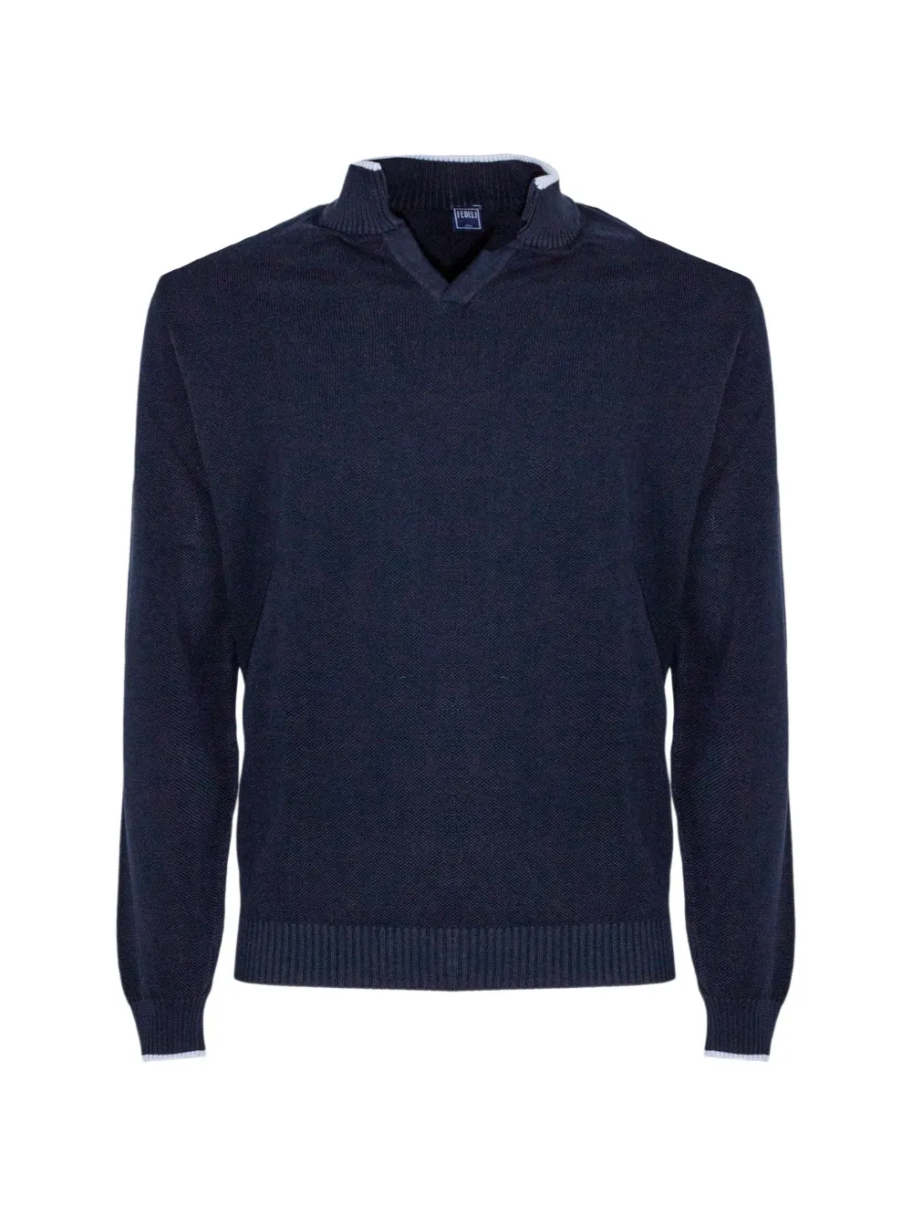 Fedeli contrast-trim waffle-knit sweater - Blu
