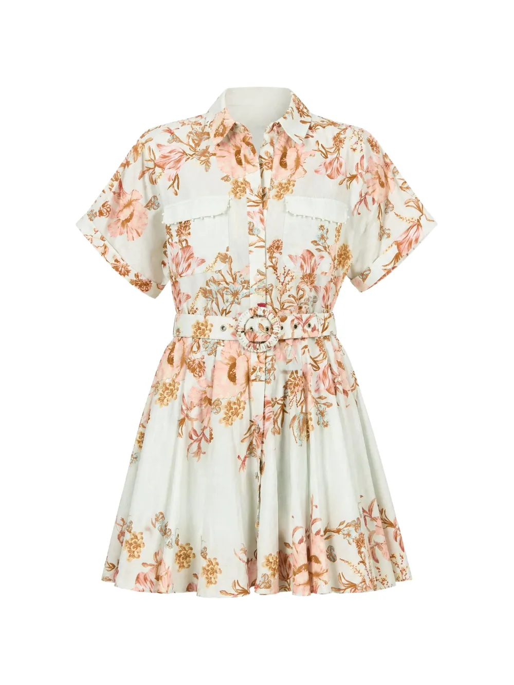 Hemant And Nandita Ezra floral-print belted mini dress - Blu