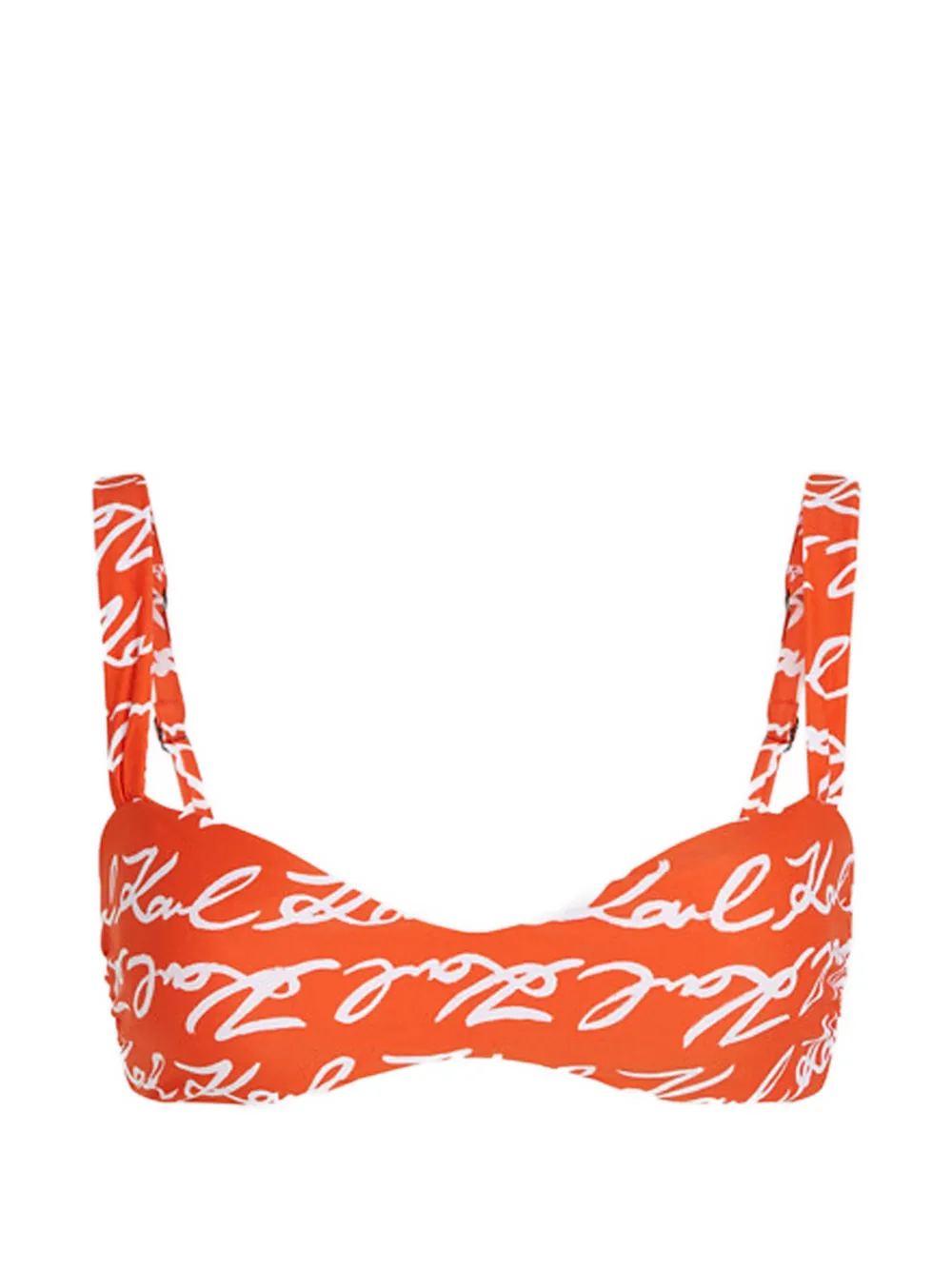 Karl Lagerfeld logo-print bikini top - Orange