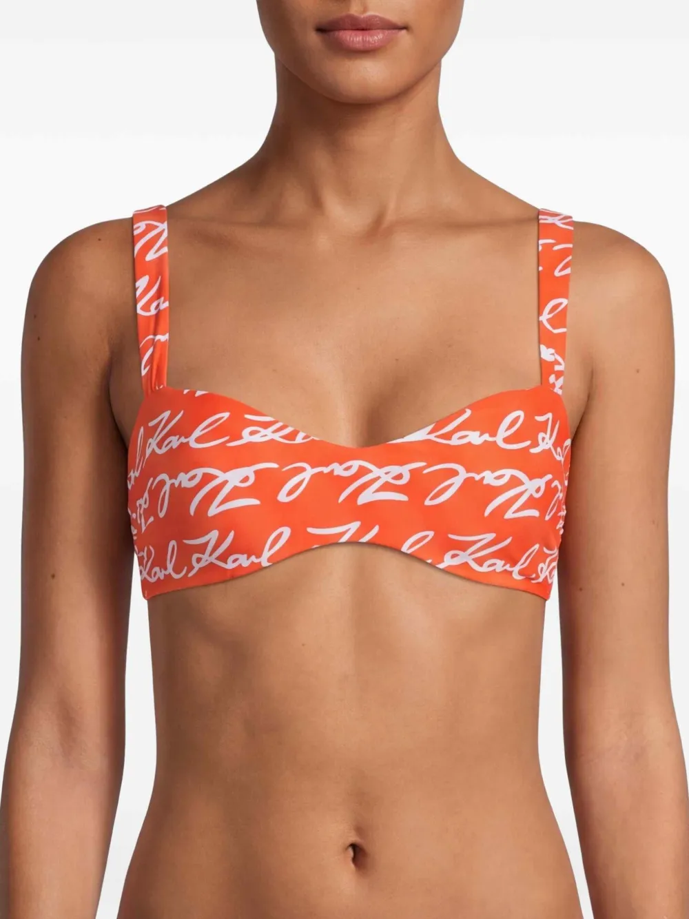 Karl Lagerfeld Bikinitop met logoprint Oranje