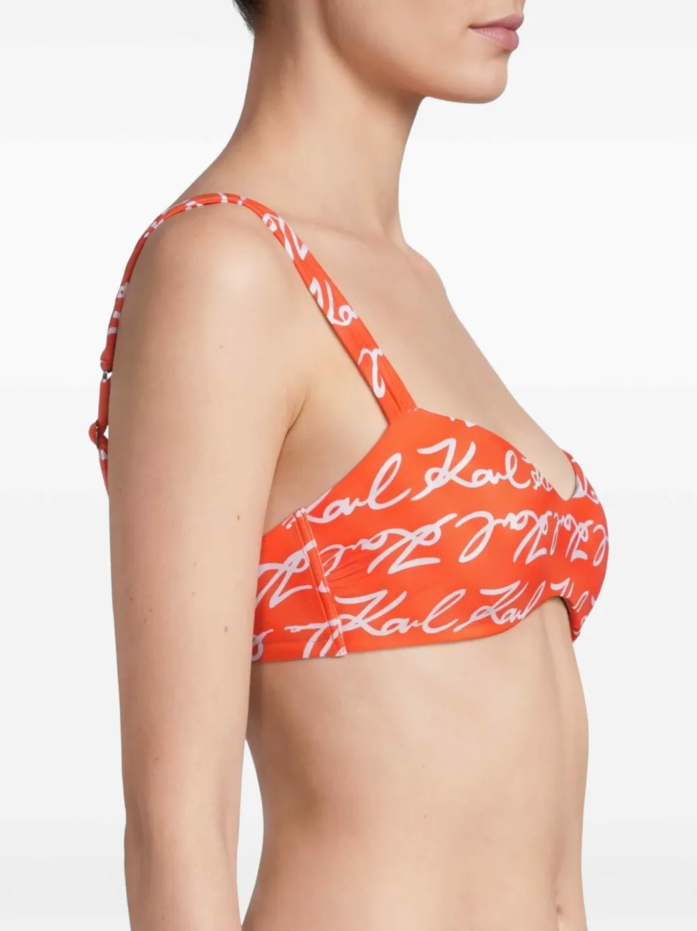 Karl Lagerfeld Bikinitop met logoprint Oranje