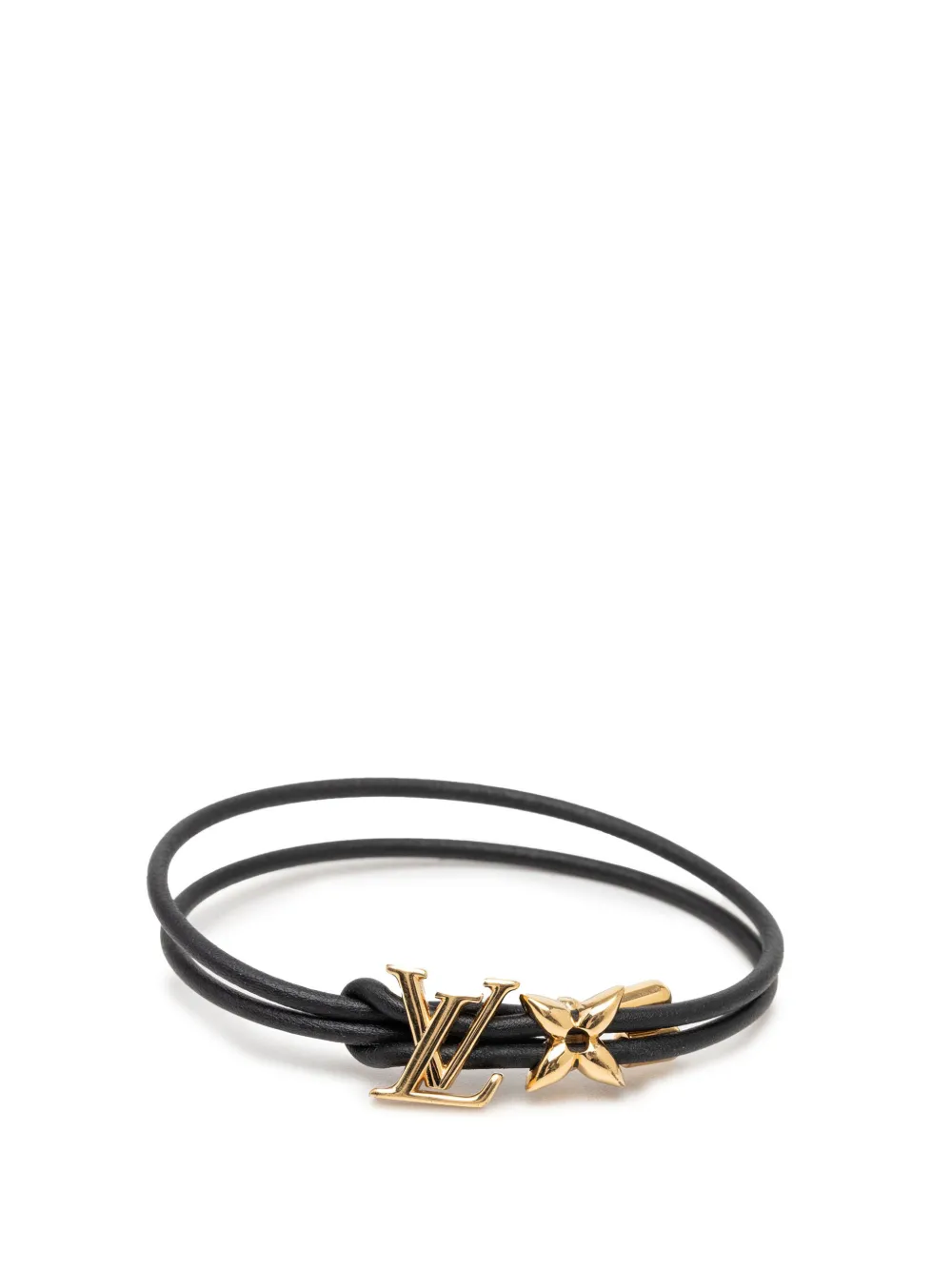 Louis Vuitton Pre-Owned 2024 Leather LV Bloom Bracelet costume bracelet - Black