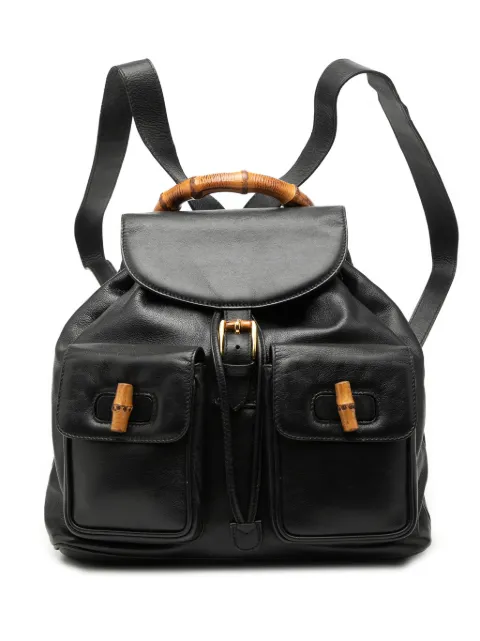 Gucci Pre-Owned 20th Century Bamboo Rucksack aus Kalbsleder mit Kordelzug