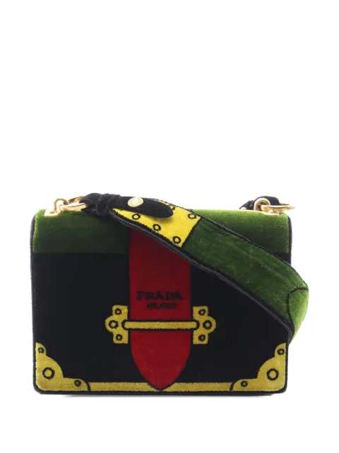 Prada Pre-Owned 2010-2026 Velluto Ricamo Trompe L oeil Cahier crossbody bag