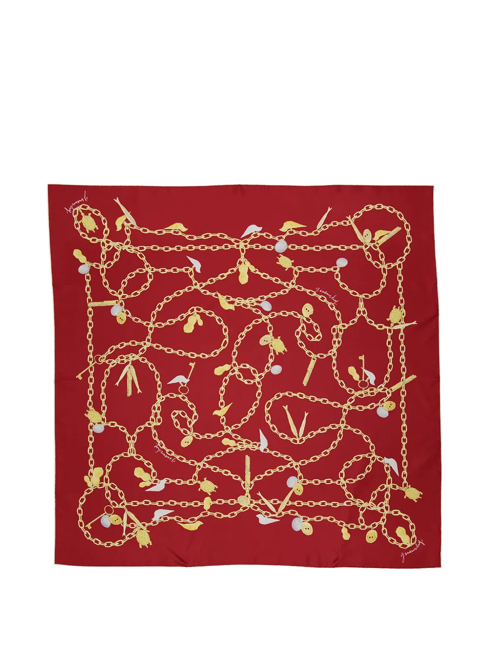 Givenchy chain-print silk scarf - Rosso
