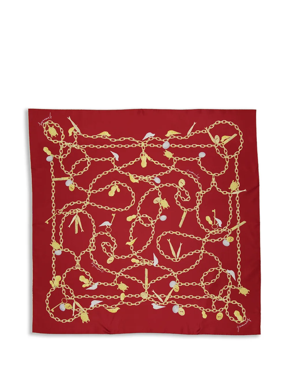 Givenchy chain-print silk scarf - Rosso