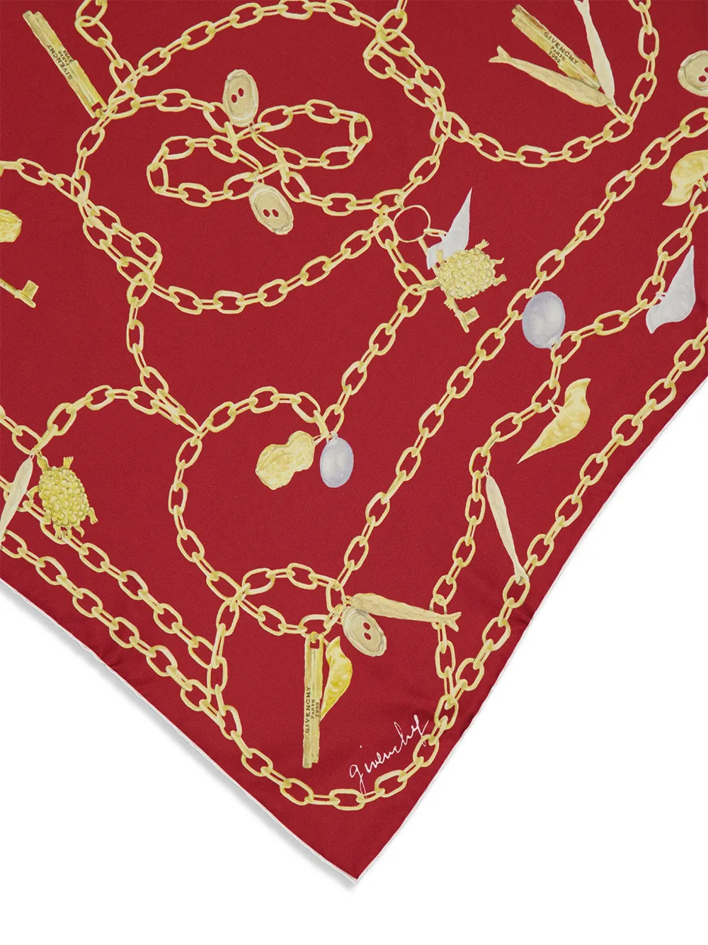 Givenchy Zijden sjaal met bedelprint Rood
