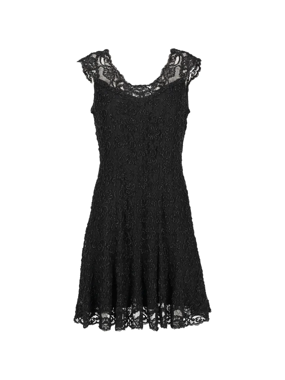 Vintage beaded floral-lace dress - Nero