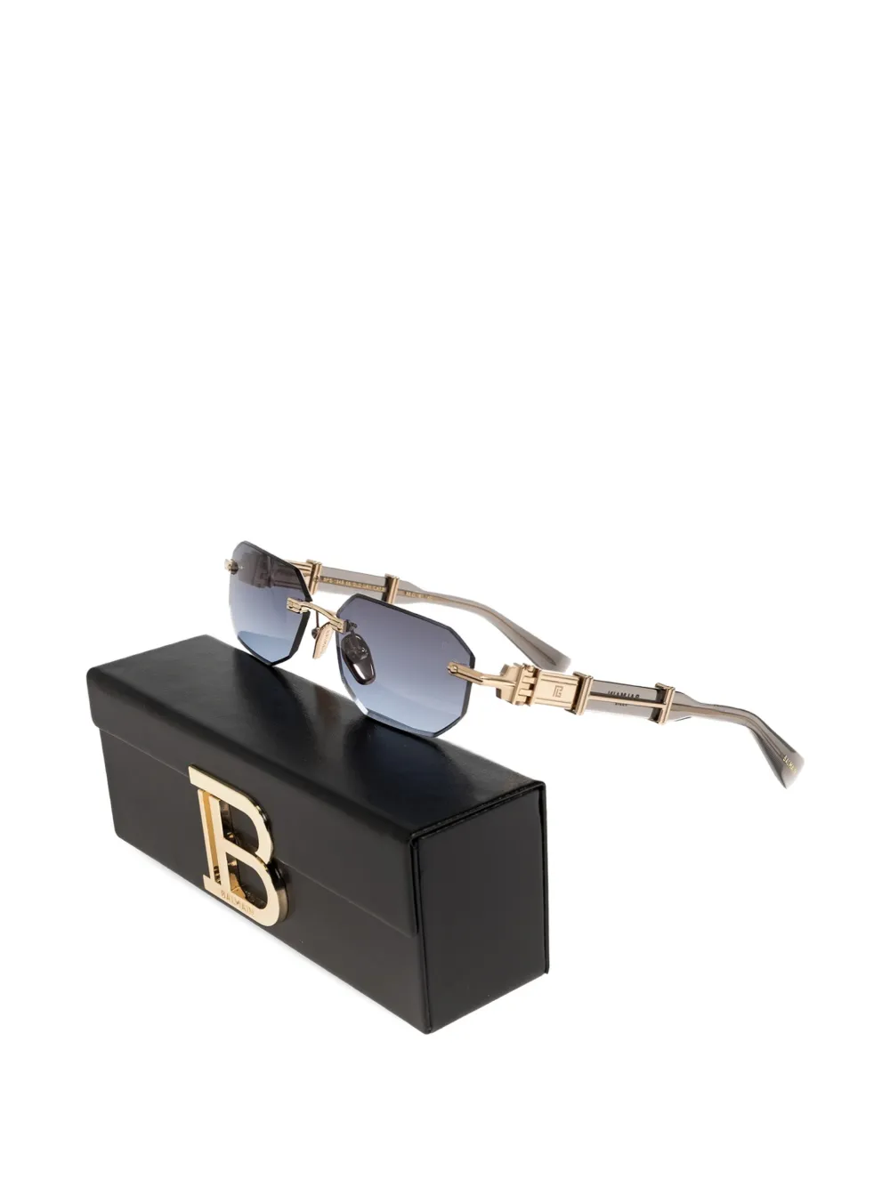 Balmain Eyewear Zonnebril met geometrisch montuur Zwart