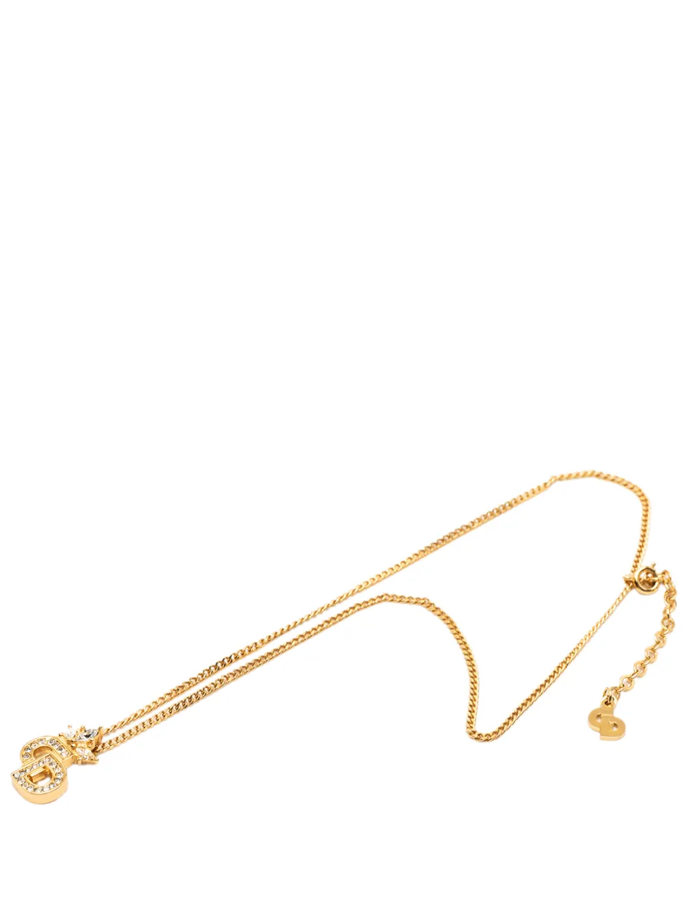 Christian Dior Pre-Owned 20th Century Gold Plated Strass CD Logo Pendant Necklace costume necklace - Oro