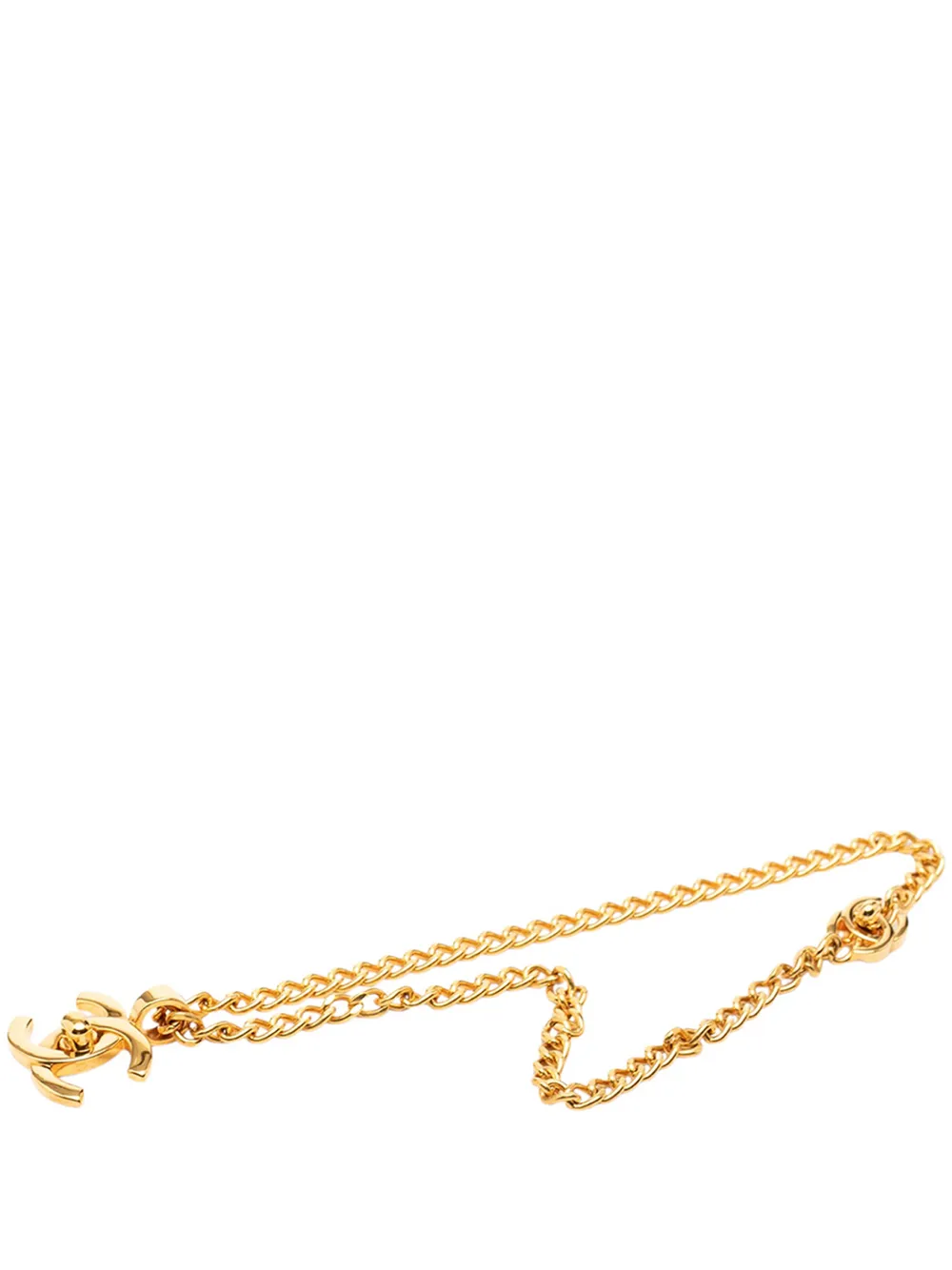 CHANEL Pre-Owned 1996 CC Gold Plated Turn Lock Pendant Necklace costume necklace - Oro