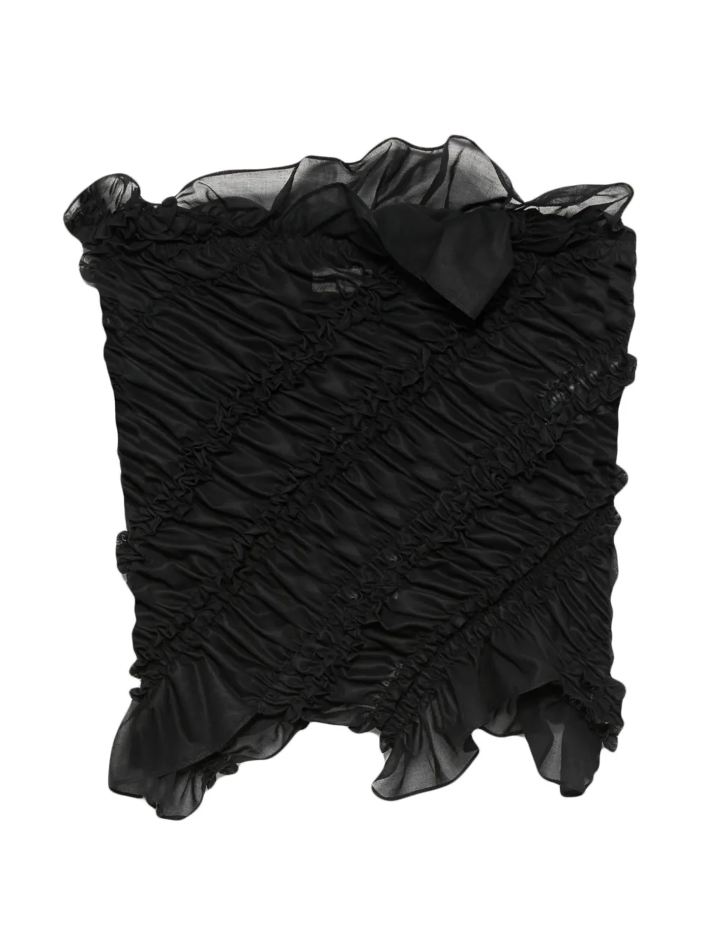 Magda Butrym ruffled ruched top - Schwarz
