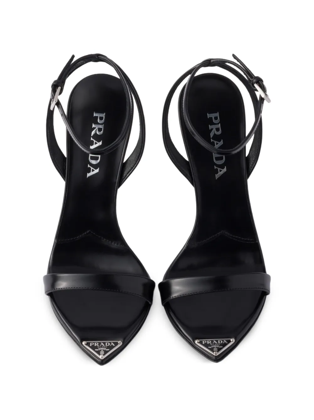 Prada Sandalen van geborsteld leer Zwart