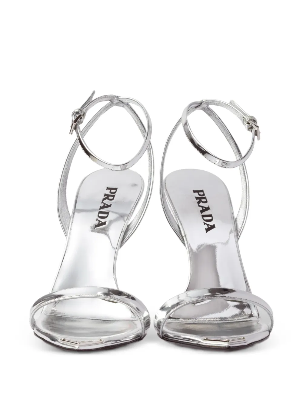 Prada Metallic leren sandalen Zilver