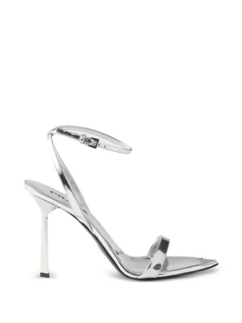Prada metallic leather high-heeled sandals
