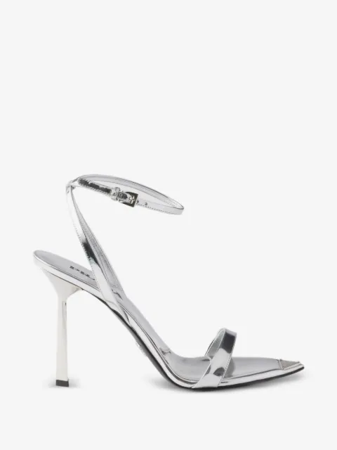 Prada metallic leather high-heeled sandals
