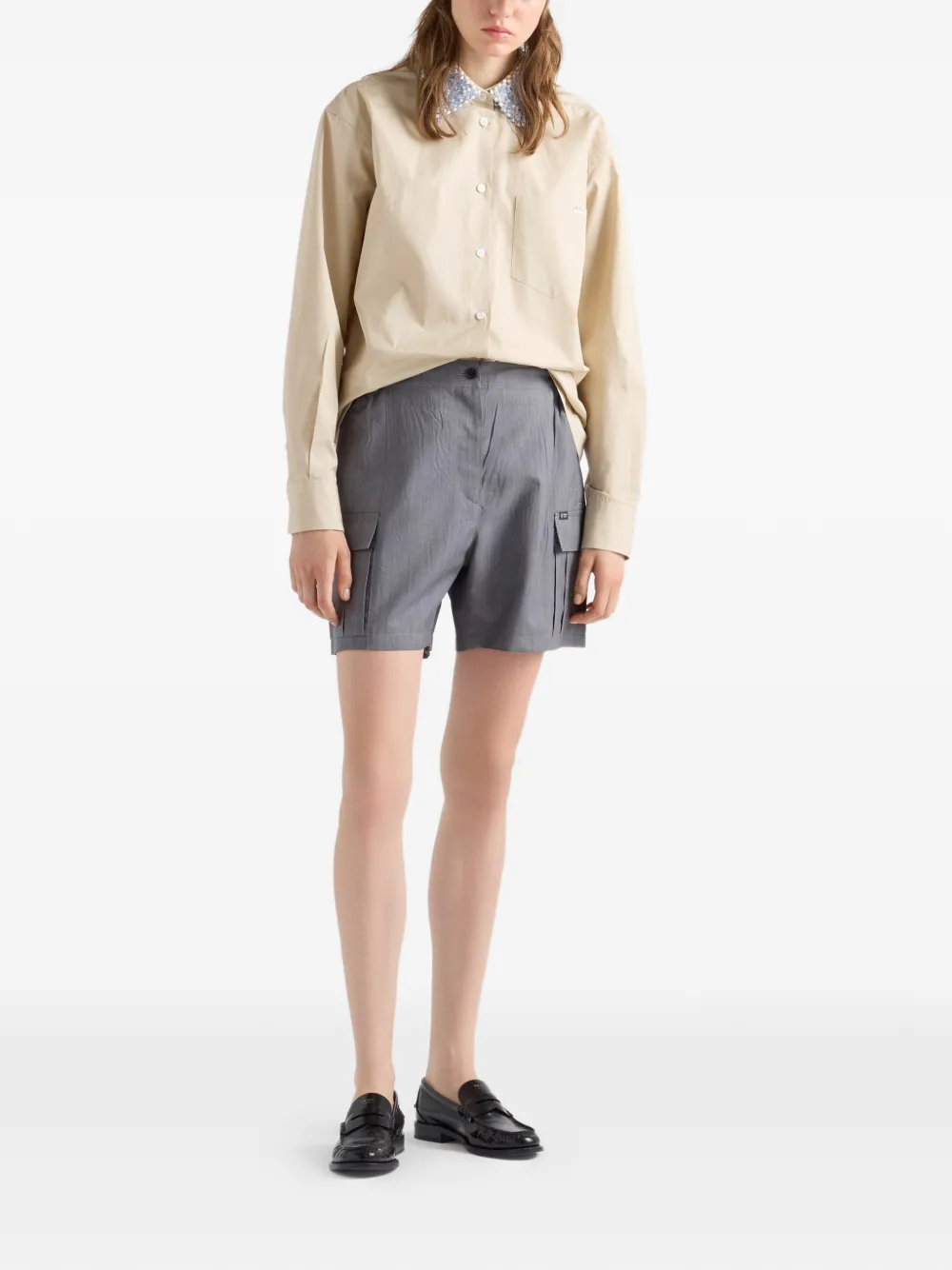 Prada Popeline overhemd Beige