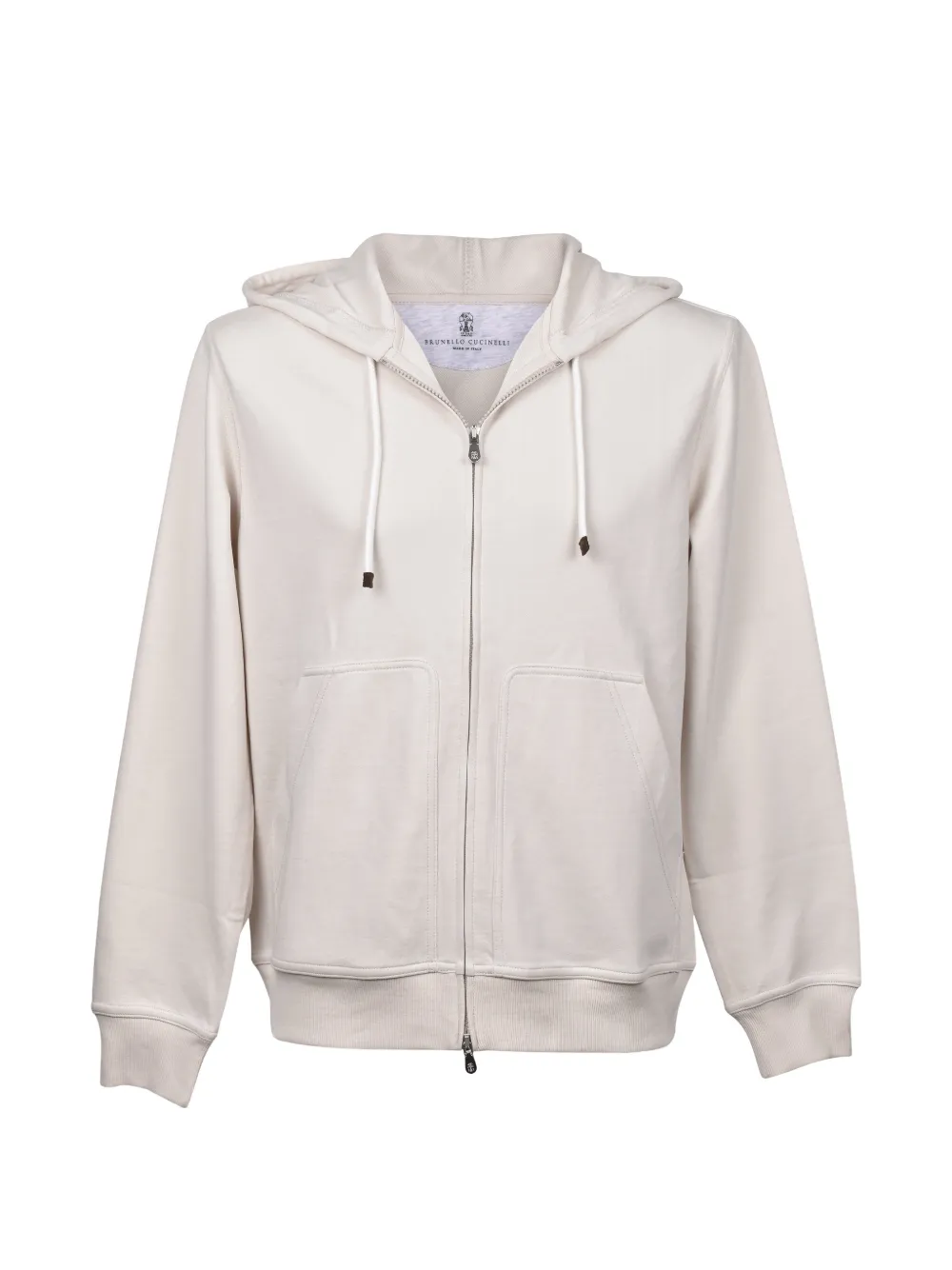 Brunello Cucinelli zip-up drawstring hoodie - Nude