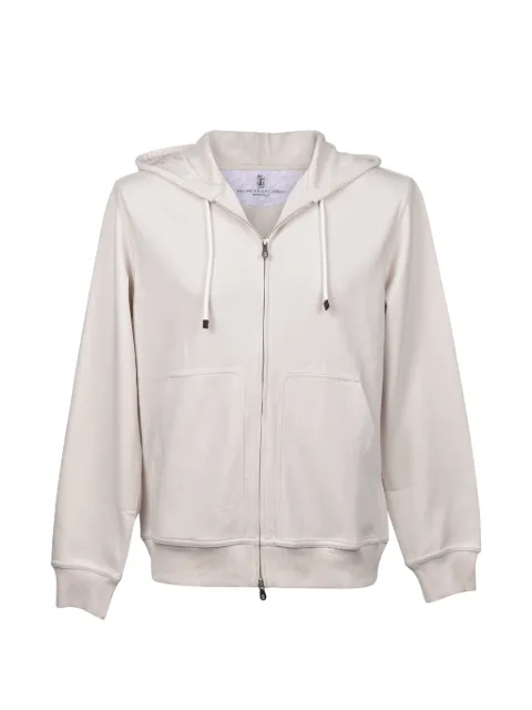 Brunello Cucinelli zip-up drawstring hoodie