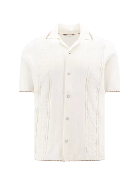 Brunello Cucinelli cable-knit short-sleeve shirt