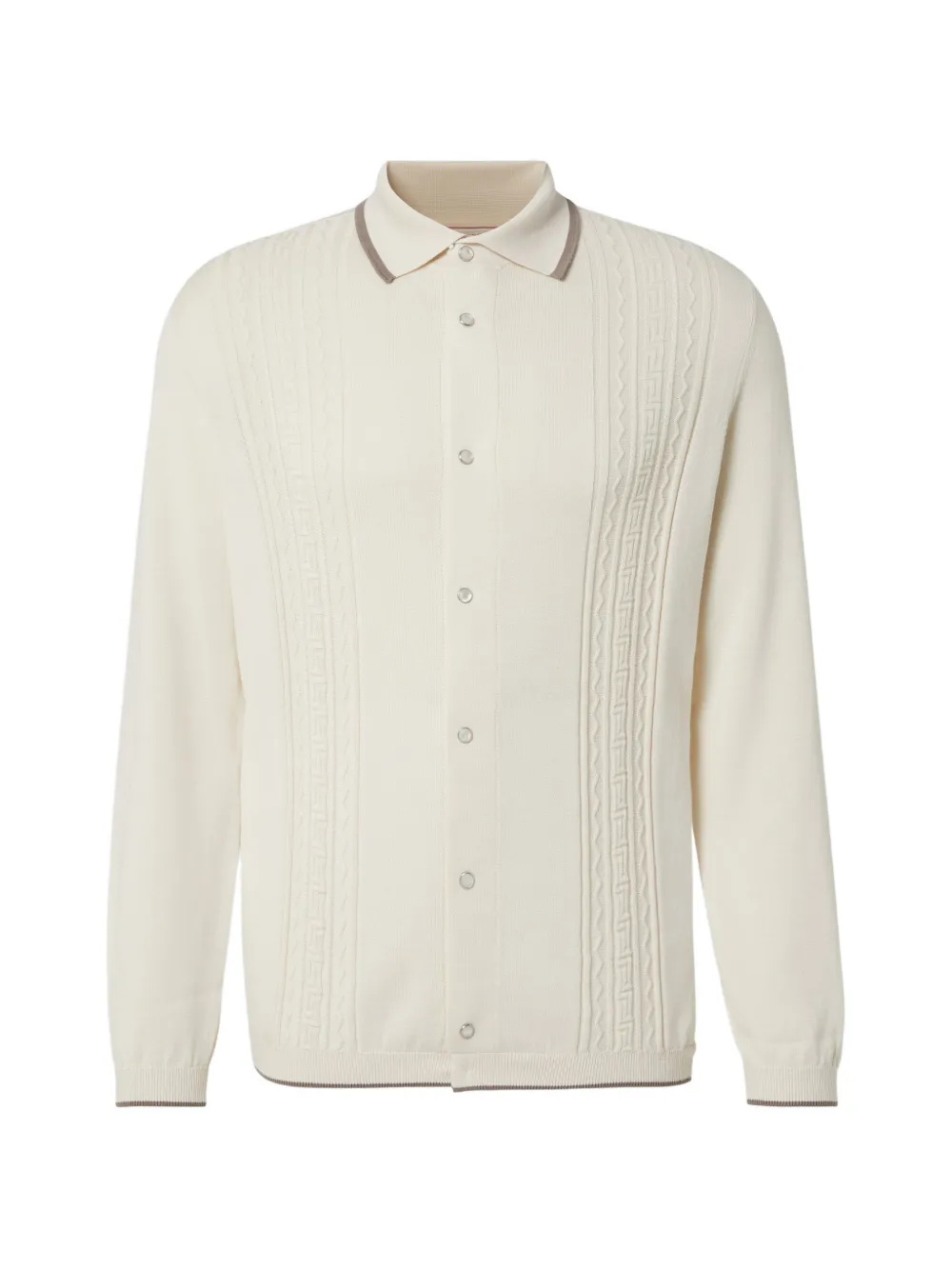 Brunello Cucinelli cable-knit button-up shirt - Bianco