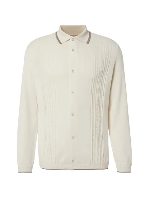 Brunello Cucinelli cable-knit button-up shirt