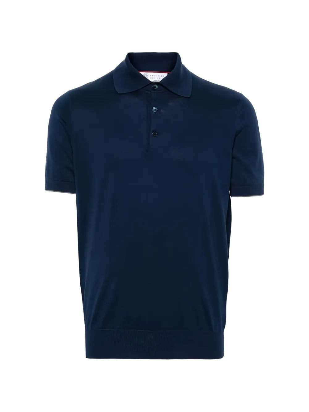 Brunello Cucinelli short-sleeve knitted polo shirt - Blau