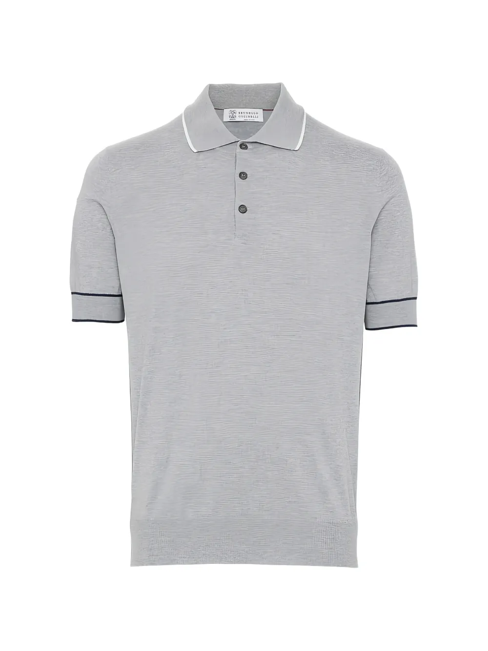 Brunello Cucinelli knitted cotton polo shirt - Grigio