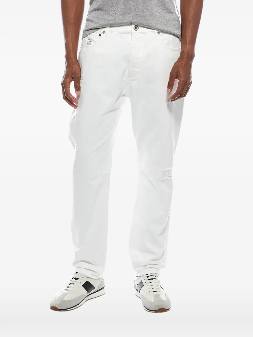 Brunello Cucinelli Leisure Fit distressed jeans - Bianco